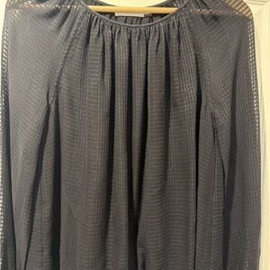 Tory Burch Black Sheer Textured Blouse